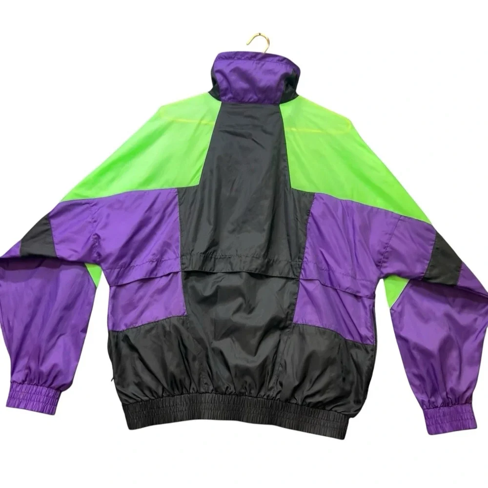 Vintage Givenchy Active Sports Windbreaker Jacket L Colorblock 90s Neon Nylon